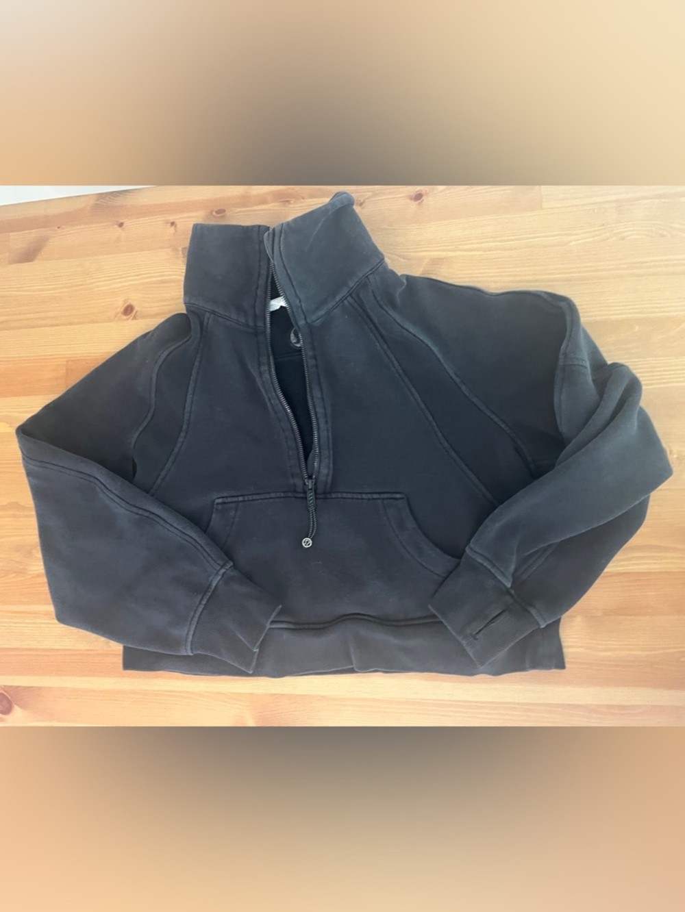 Lululemon Scuba Oversized Funnel Neck Half Zip XS/S Black pullover